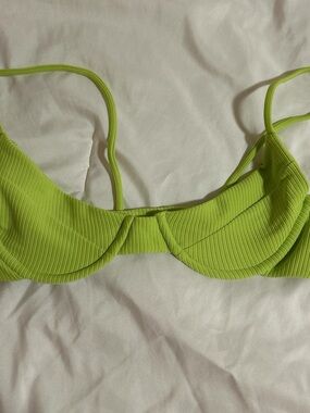 Benoa Swim Lime Green Ribbed Underwire Bikini Top